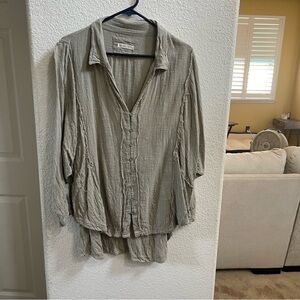 We The Free Light Green Textured Shirt